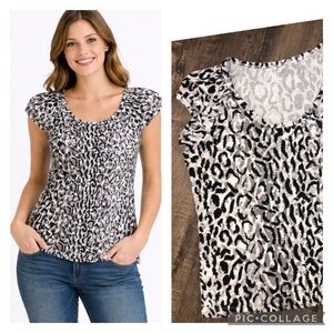 Short sleeve scoop neck top